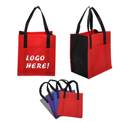 Non-woven Grocery Tote Bag w/ Front Pocket